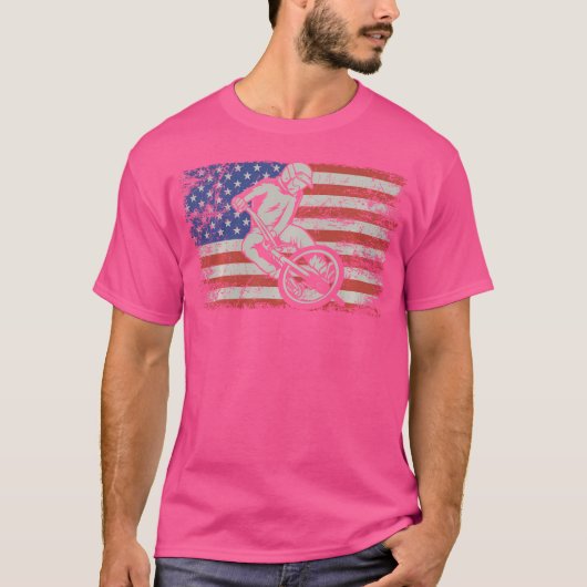 T-shirt Bmx Amateurs Drapeau Américain Bmx Riders (Devant)
