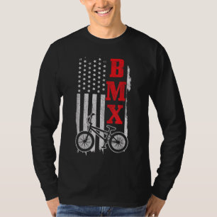 T-shirt BMX American Flag Patriotique Vélo Cadeau Hommes F