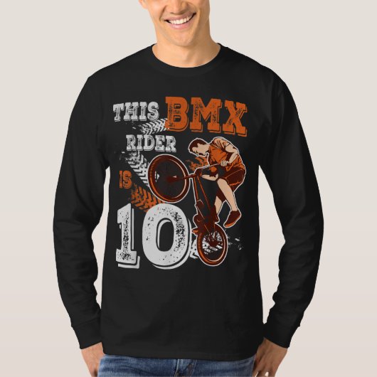 T-shirt BMX Anniversaire 10e cadeau Vélo 10 ans Vélo Jeu (Devant)