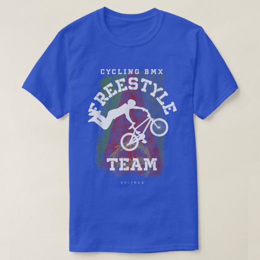 T-shirt BMX Freestyle Vélo Erythrée Drapeau Vélo BMX (Design devant)