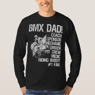 T-shirt Bmx Papa Coach Sponsor Mécanicien Pilote