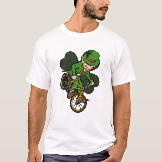T-shirt BMX Rider Leprechaun St. Patrick's Day BMX Vélo (Devant)