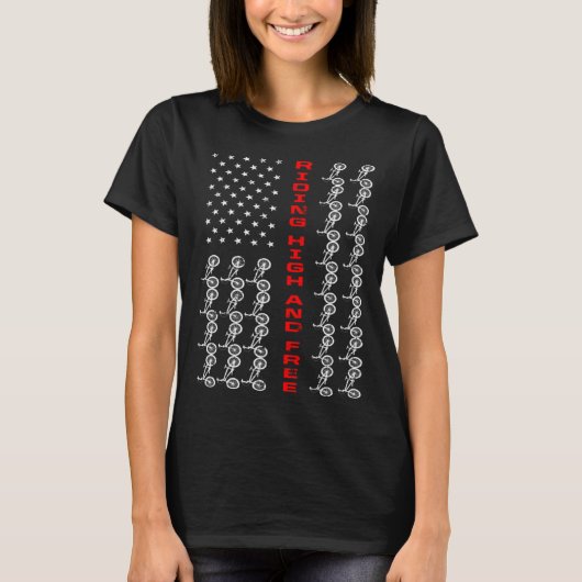 T-shirt BMX US Flag Riding High And Free (Devant)