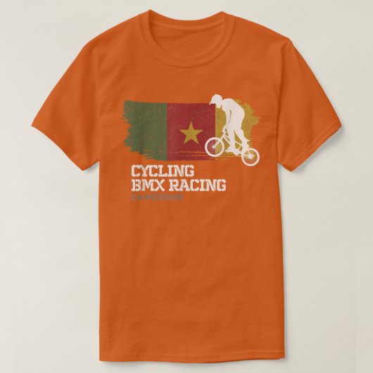 T-shirt BMX Vélo Cameroun Drapeau Vélo vélo Course BMX (Design devant)
