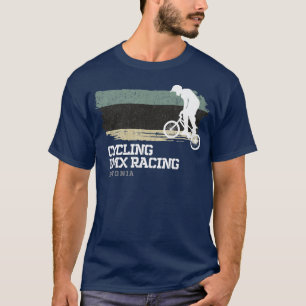 T-shirt BMX Vélo Estonie Drapeau Vélo Course BMX 2