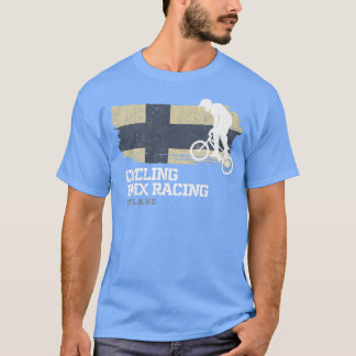 T-shirt BMX Vélo Finlande Drapeau Vélo Course BMX 30