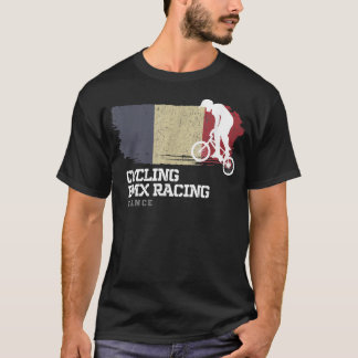 T-shirt BMX Vélo France Drapeau Vélo Vélo Course BMX