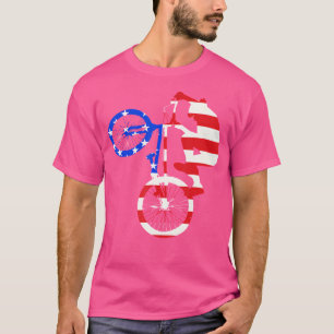 T-shirt Bmx Vélo Pour Hommes Fier Usa Cycliste Sport Fan B