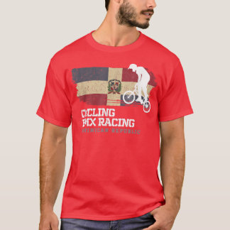 T-shirt BMX Vélo République Dominicaine Drapeau Vélo Ra