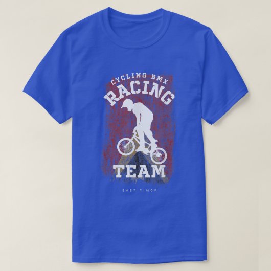 T-shirt BMX Vélo Timor Oriental Drapeau Vélo Vélo Course B (Design devant)