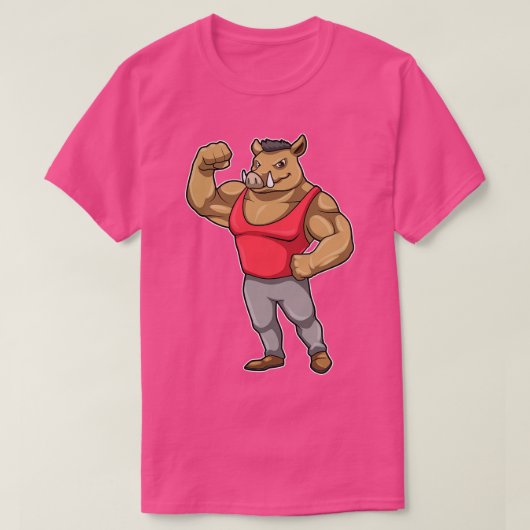 T-shirt Boar Bodybuilder Muscles Bodybuilding (Design devant)