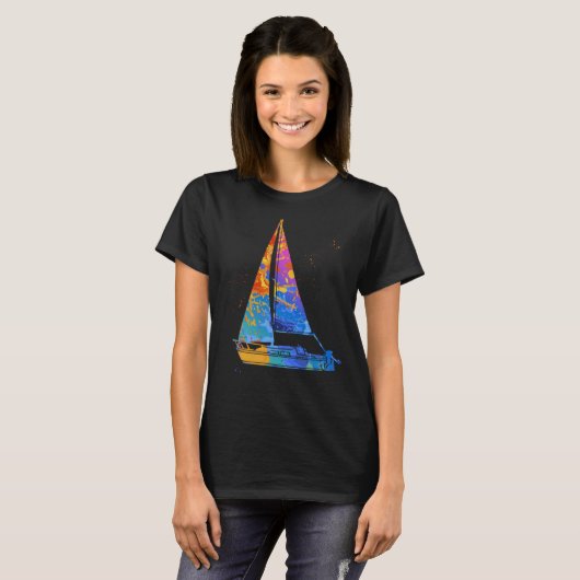 T-shirt Boat Captain Graphic Sail Boat Motor Boat Captain (Devant entier)