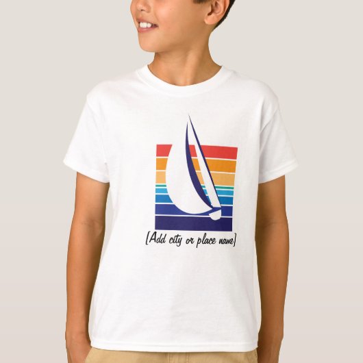 T-shirt Boat Color Carré_modèle (Devant)