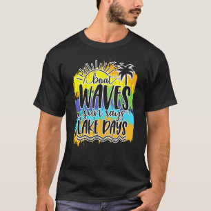 T-shirt Boat Waves Sun Rays Lake Days
