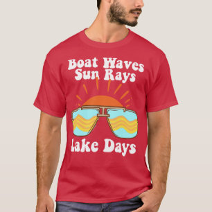 T-shirt Boat Waves Sun Rays Lake Days