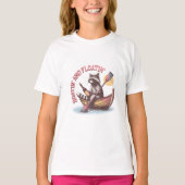 T-shirt Boatin-and-floatin' Rtro Funny Raccoon (Devant)