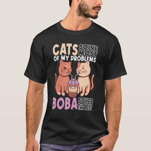 T-shirt Boba Cat Boba Tea Cat (Devant)