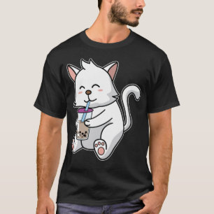 T-shirt Boba Chat Kitten Boire Bubble Lait Thé Cadeau pone