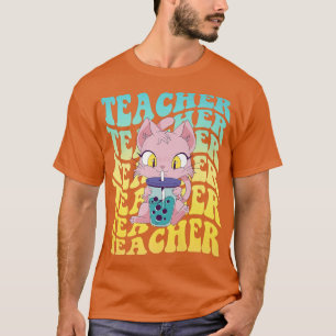 T-shirt Boba Enseignant Kawaii Chat Super Retour À L'École