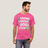 T-shirt Boba Milk Tea Anime Ramen Boba Sketting Bubble Te (Devant entier)