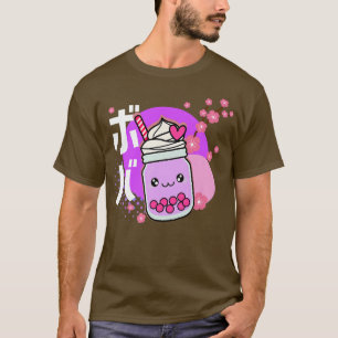 T-shirt Boba Tea Bubble Tea pink Plum Japan Pastel Kawaii