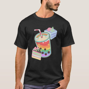 T-shirt Boba Tea Buble Milk Kawaii Tapioca Rainbow Aesthe
