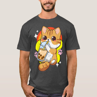 T-shirt Boba Tea Buble Tea Cat Anime Kawaii Neko Lover Ja