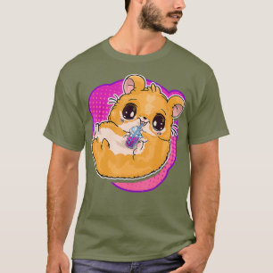 T-shirt Boba Tea Buble Tea Cute Kawaii Hamster Cadeau