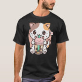 T-shirt Boba Tea Cat Bubble Tea Cat Kawaii Anime Neko (Devant)