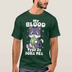 T-shirt Boba Tea Cat Bubble Tea Kawaii Anime Lait Japonais