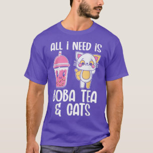 T-shirt Boba Tea Cat Bubble Tea Kawaii Anime Lait Japonais