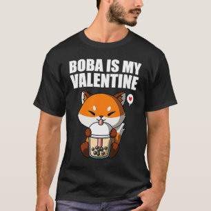 T-shirt Boba Tea est mon Valentine Fox Anti Valentines Jou