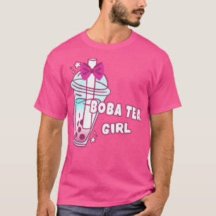 T-shirt Boba Tea Girl Milk Bubble Balls Boissons