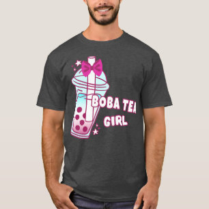 T-shirt Boba Tea Girl Milk Bubble Balls Boissons