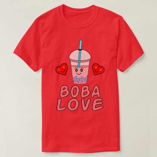 T-shirt Boba Tea I Love Boba Bubble Tea (Design devant)