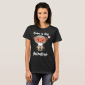 T-shirt Boba Tea is My Valentine Macaque Monkey Anti Valen (Devant entier)