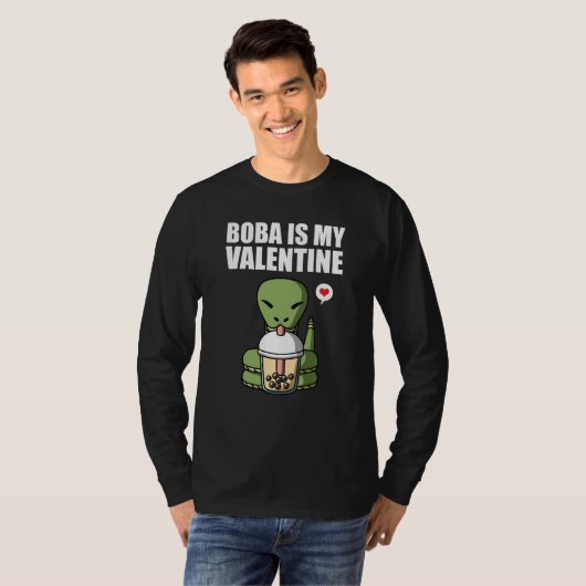 T-shirt Boba Tea is My Valentine Snake Anti Valentines Day (Devant entier)