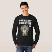 T-shirt Boba Tea is My Valentine Zombie Anti Valentines Da (Devant entier)