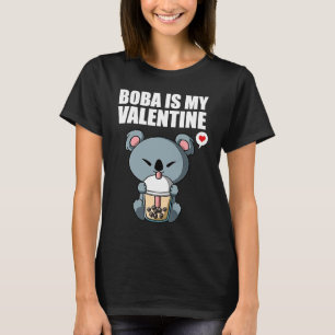 T-shirt Boba Tea My Valentine Koala Bear Anti Valentine