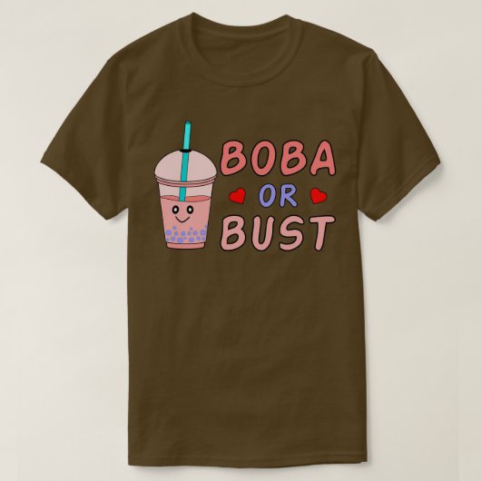 T-shirt Boba Thé J'Aime Bubble Thé Boba Ou Bubble (Design devant)