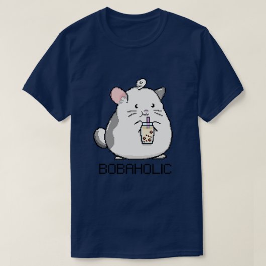 T-shirt Bobaholic Pixel Mouse Aime Boba Tea (Design devant)