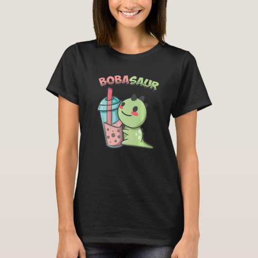T-shirt Bobasaur Bubble Tea Pun Boba Tea Ventilateur (Devant)