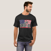 T-shirt Bobber Motorcycle Juillet 4 Drapeau américain (Devant entier)