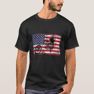T-shirt Bobber Motorcycle Juillet 4 Drapeau américain