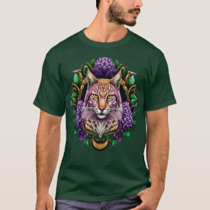 T-shirt Bobcat Entouré De Lilac Violet Blossom New Hamp