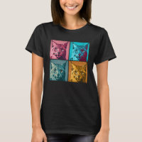 Bobcat Illustration Pop Animaux Colorés Femmes Hom