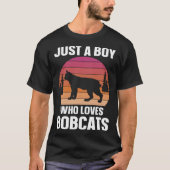 T-shirt Bobcat Juste Un Garçon Qui Aime Bobcats Retro Vint (Devant)
