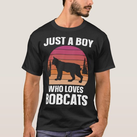 T-shirt Bobcat Juste Un Garçon Qui Aime Bobcats Retro Vint (Devant)