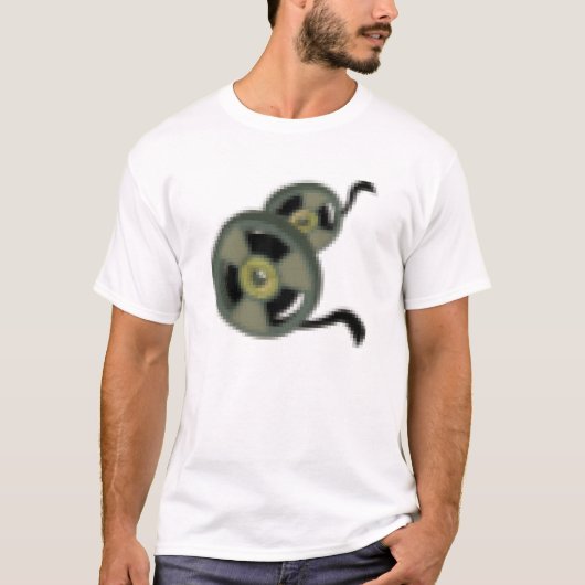 T-SHIRT BOBINE DE FILM DE BANDE DE MUSIQUE DE PIXEL (Devant)