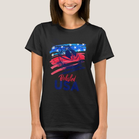 T-shirt Bobstiné États-Unis Support L'Équipe T Usa Drapeau (Devant)